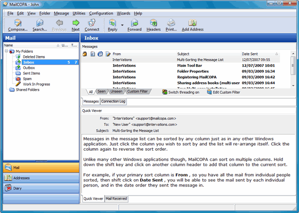 MailCOPA Email Software Screenshot